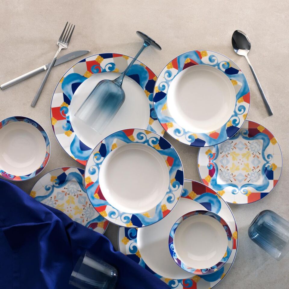 Schafer Fiesta Yemek Takımı 24 Parça-Mavi