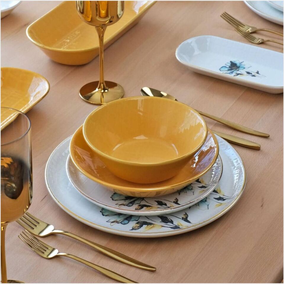 Glore Asya Blue Flower Yemek Takımı 31 Parça
