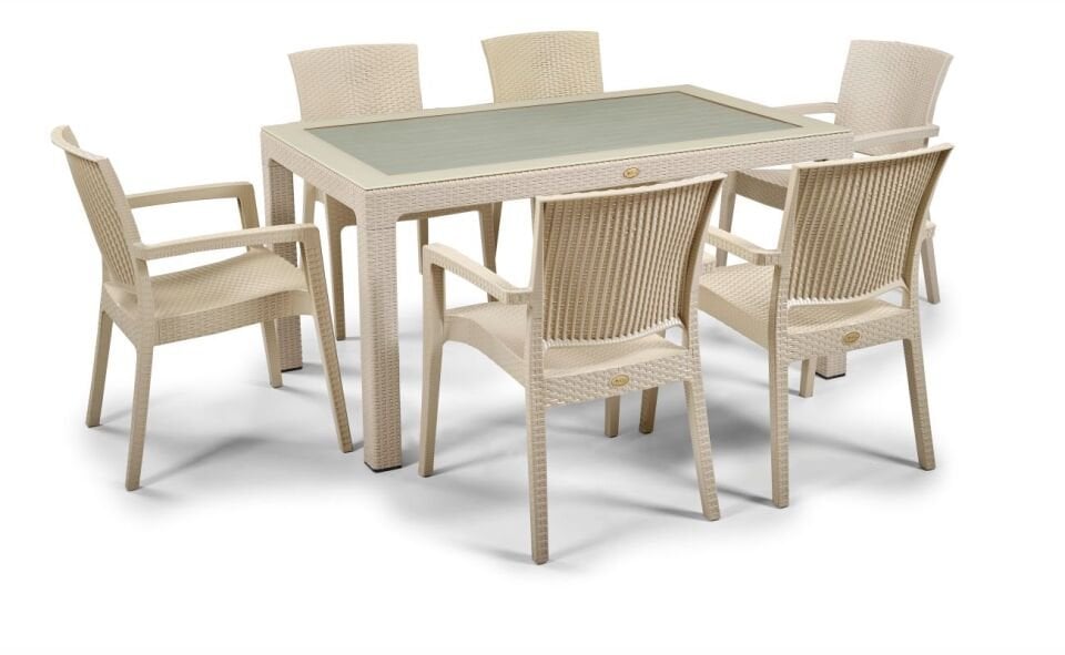 Purtaş Capissi  90X150 Zeugma Cappicino Camlı Masa Takımı