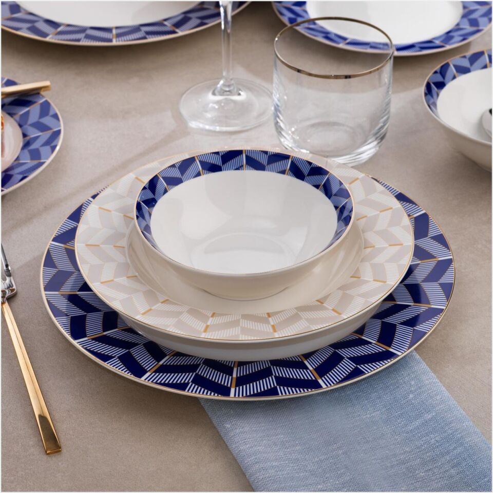 Schafer Fiesta Yemek Takımı 24 Parça-Lacivert