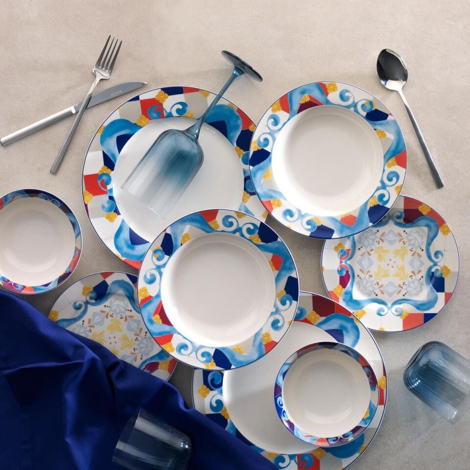 Schafer Fiesta Yemek Takımı 24 Parça-Mavi