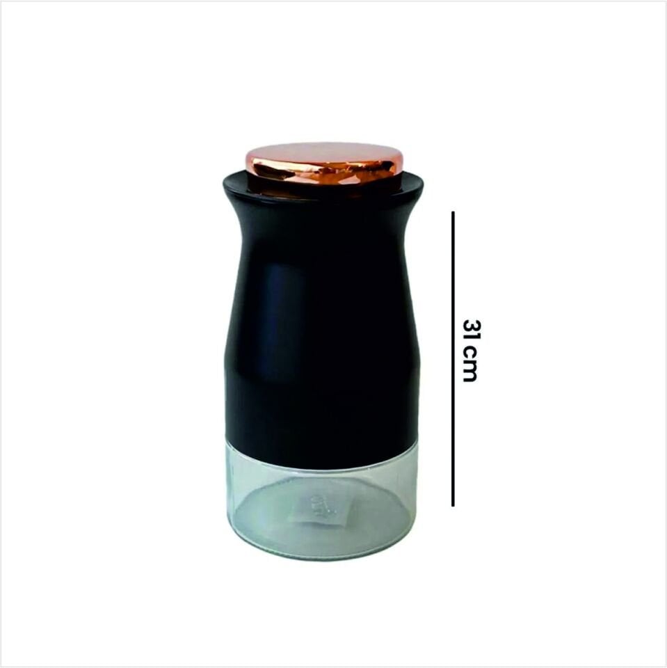 Sembol Kıtchen Art-160 Silindir 31 Cm Spagetti Kavanoz Black-Rosegold
