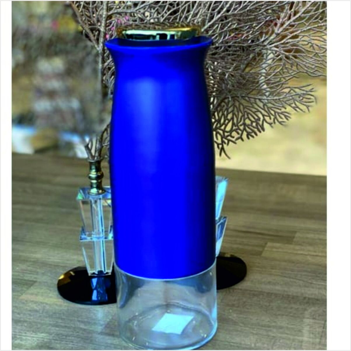 Sembol Kıtchen Art-175 Silindir 31 Cm Spagetti Kavanoz Blue-Gold