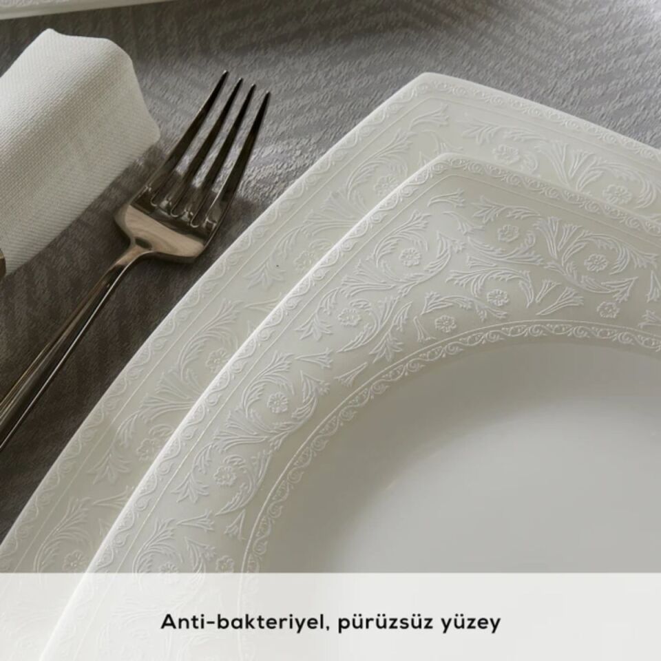 Karaca Fine Pearl Roma 58 Parça 12 Kişilik Yemek Takımı