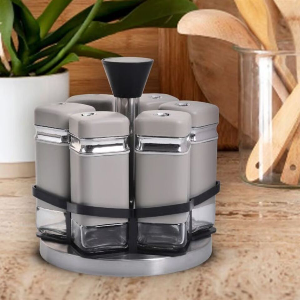 Şener P/Cam-401100 Paçi-Fiona 6Lı Dnr Std Gri Gümüş Baharatlık