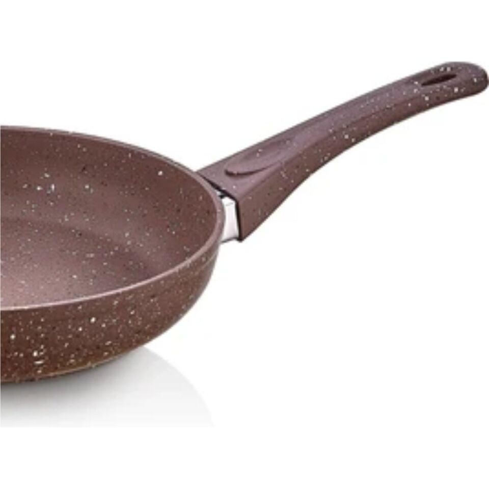 Safınox 24 Cm Tek Kulp Granit Tava-Kahve