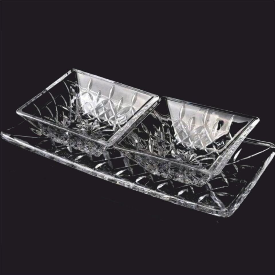 REKABET ESR 006 CHESTER 2'Lİ TABAKLI CAM KASE