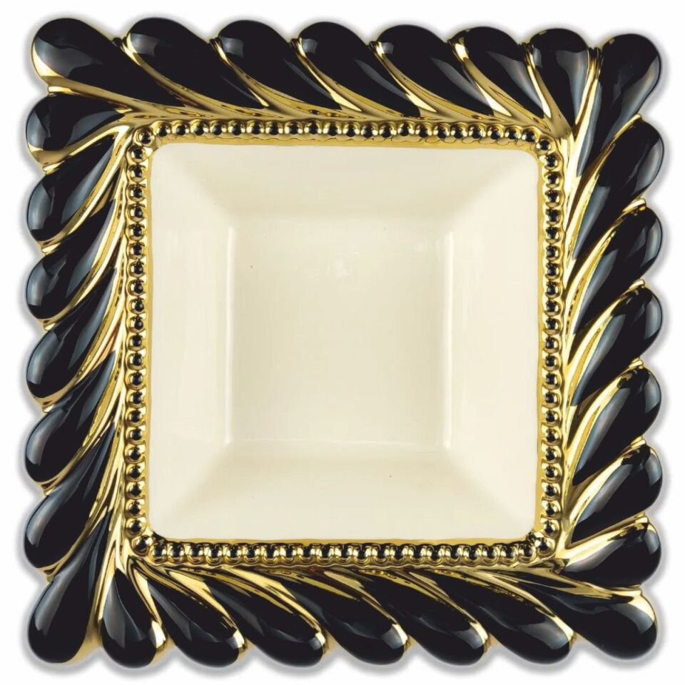 REKABET GBO 189 CALLAVİ KARE SALATA KASE 29 CM SİYAH GOLD