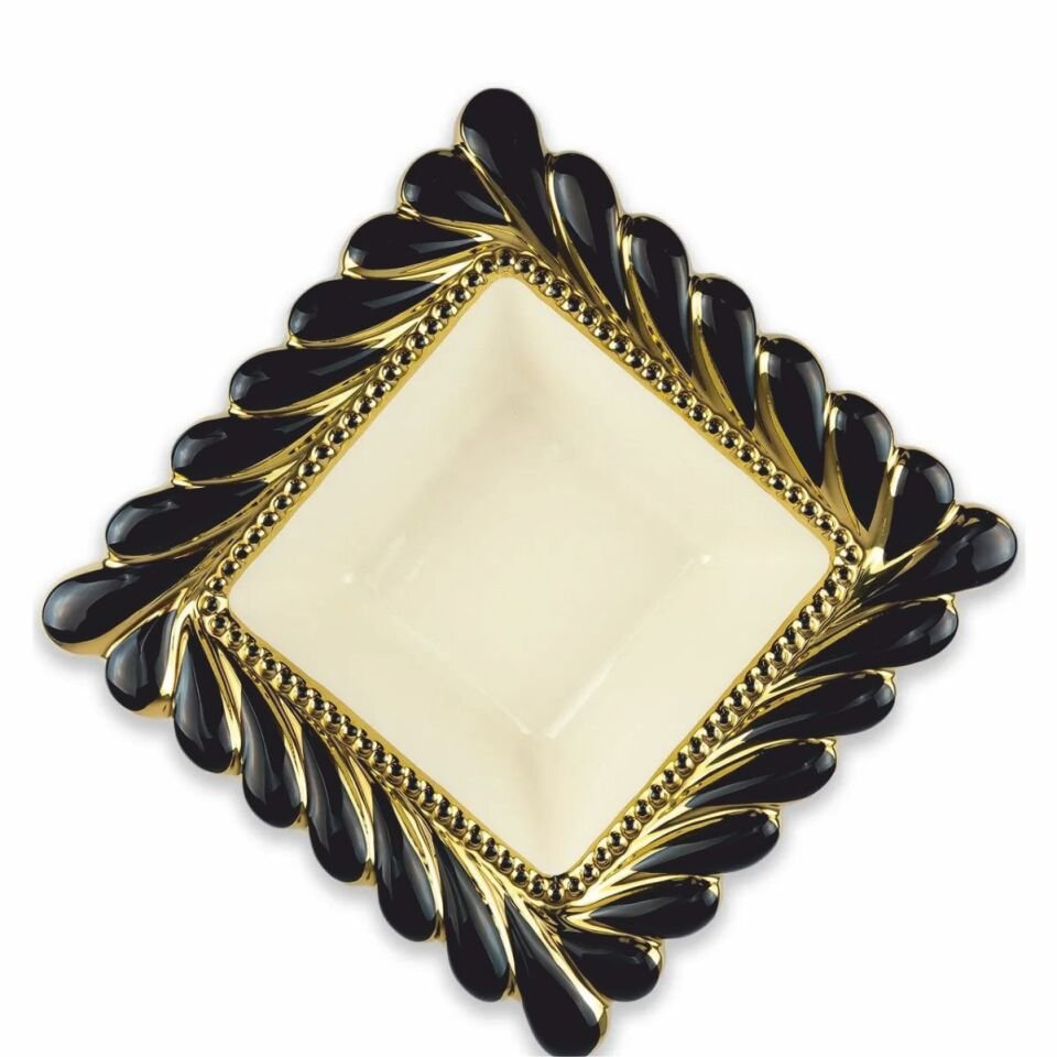 REKABET GBO 189 CALLAVİ KARE SALATA KASE 29 CM SİYAH GOLD