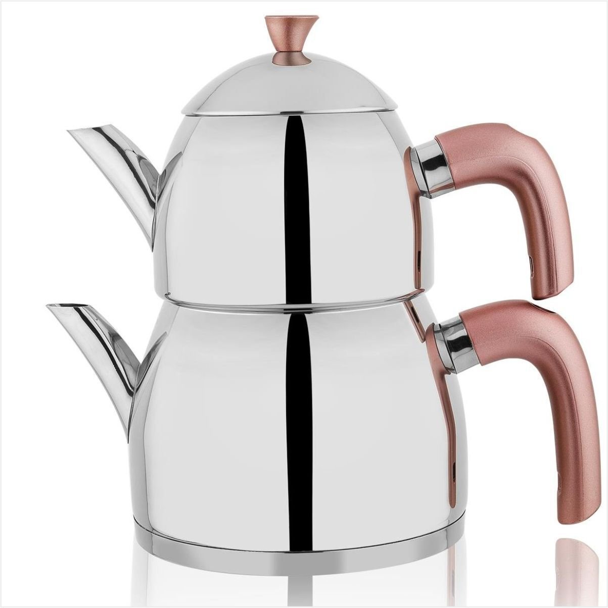 SCHAFER ALEXA AİLE BOYU ÇELİK ÇAYDANLIK TAKIMI 4 PARÇA ROSEGOLD