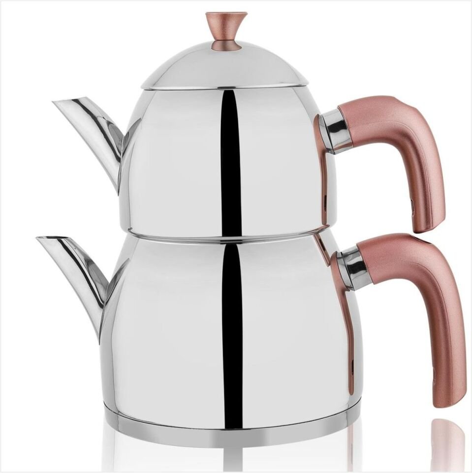 SCHAFER ALEXA AİLE BOYU ÇELİK ÇAYDANLIK TAKIMI 4 PARÇA ROSEGOLD