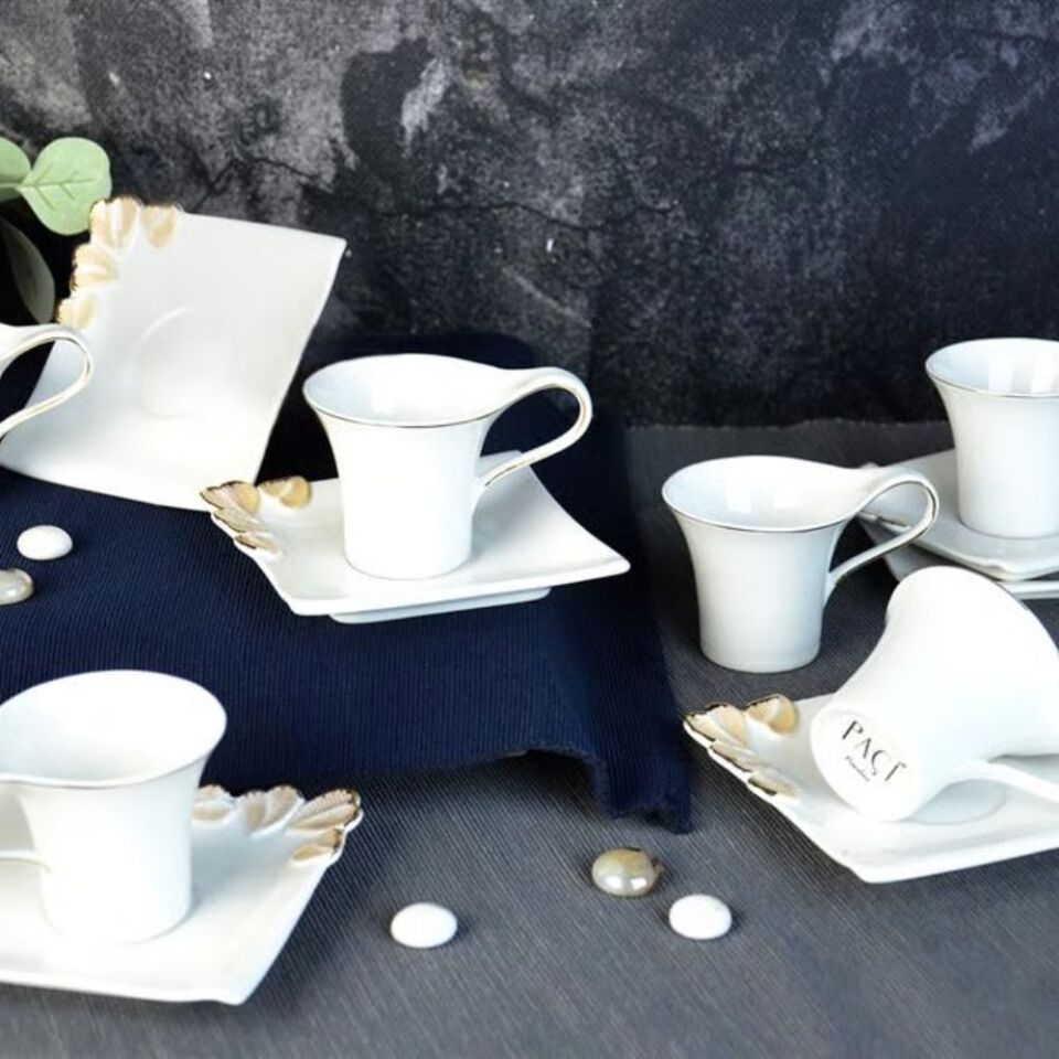 Şener Por-101748Paçi-Renkli Figürlü 6Lı Kahve Fincanı