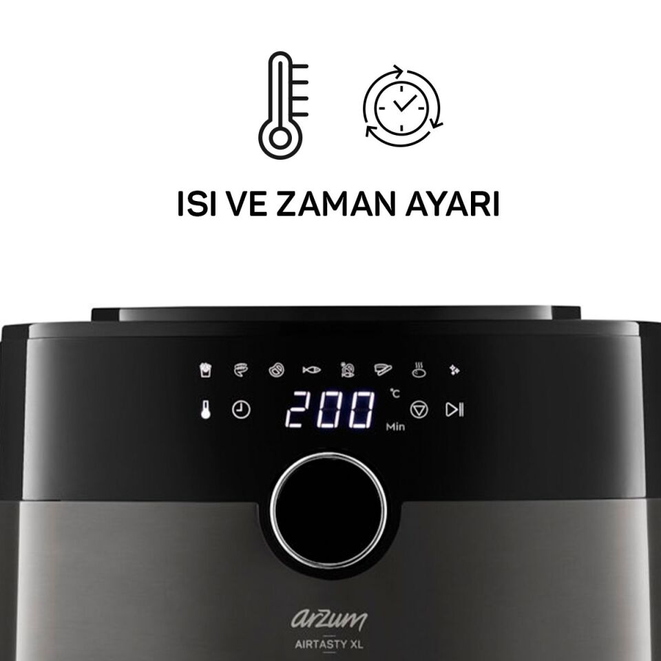 Arzum AR2074-G Airtasty XL Sıcak Hava Fritözü - Gümüş