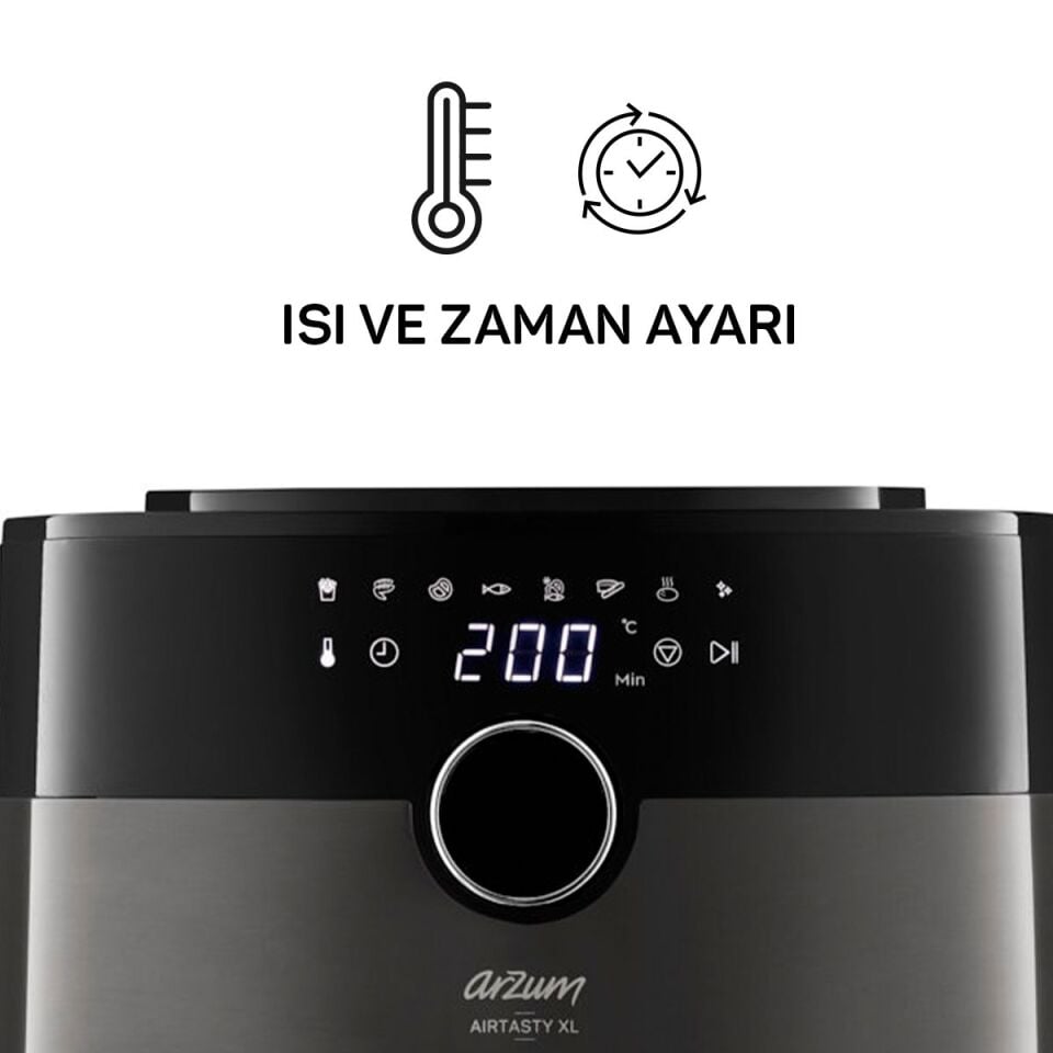 Arzum AR2074-G Airtasty XL Sıcak Hava Fritözü - Gümüş