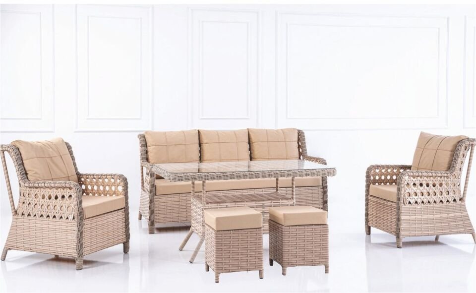 My Home Dimaze Rattan Bahçe Seti Kahve