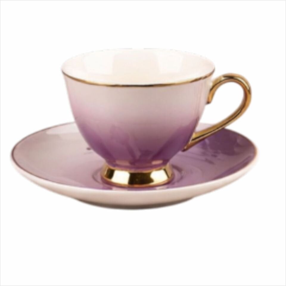 ŞENER  P/POR-101757PAÇİ-ORCHID ÇİÇEKLİ YALDIZLI KAHVE FİNCAN