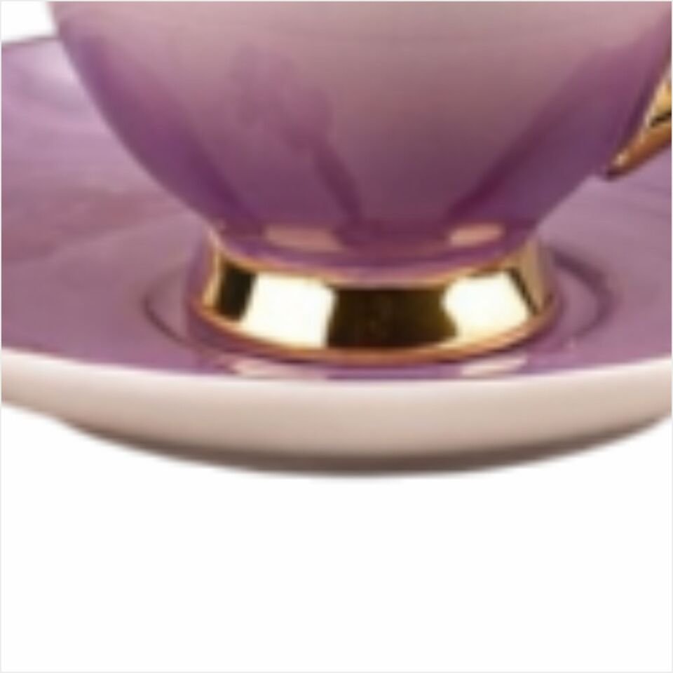 ŞENER  P/POR-101757PAÇİ-ORCHID ÇİÇEKLİ YALDIZLI KAHVE FİNCAN