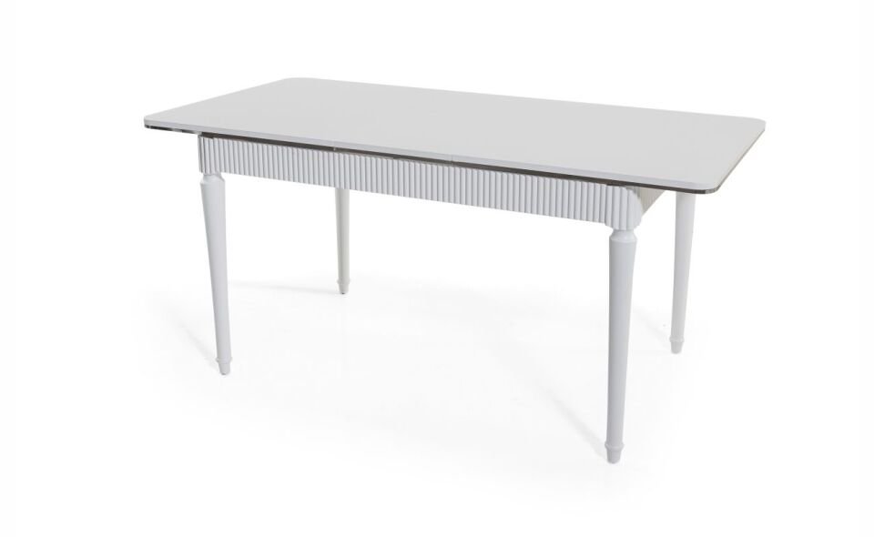 Azemo Pera Masa Bendir Mermer Kasa Beyaz Ayak Siyah Ahşap