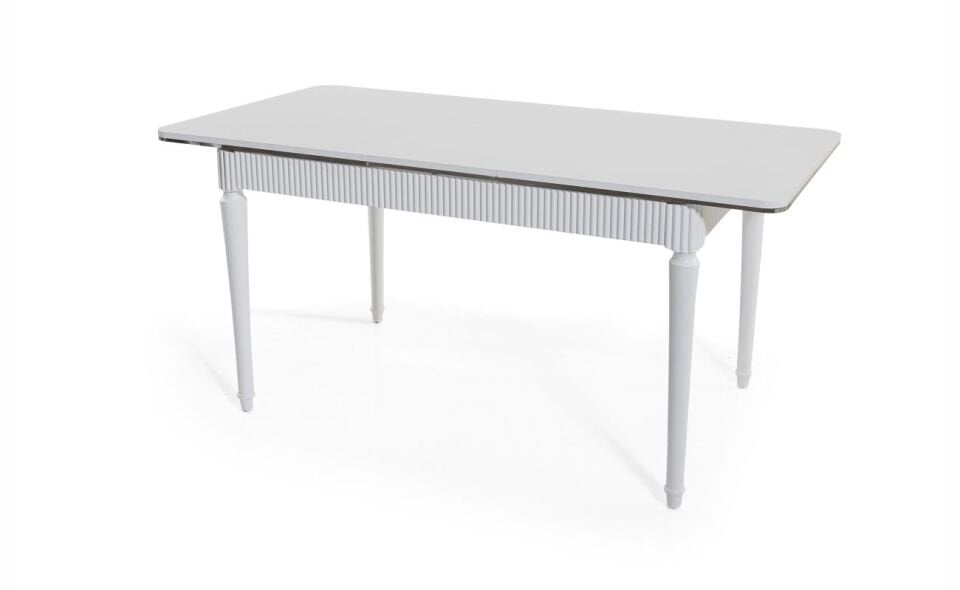 Azemo Pera Masa Bendir Mermer Kasa Beyaz Ayak Siyah Ahşap