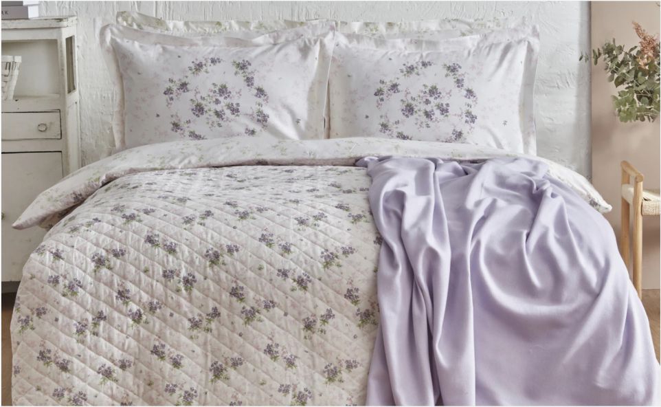 Karaca Home Nevra Summer Set Çift Kişilik Pikeli Takımı Lila