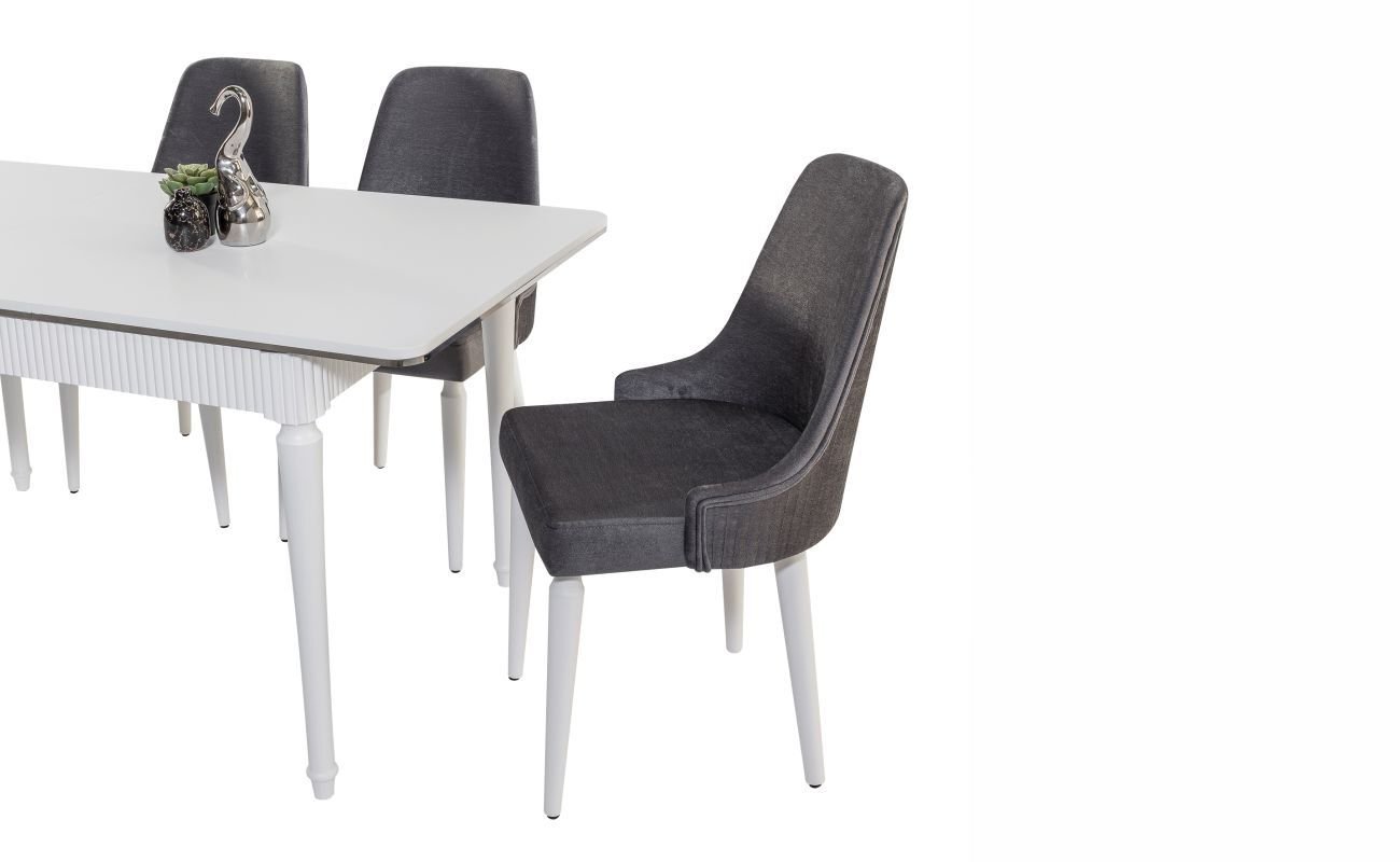 Pera Sandalye Düz Ayak Ahşap Siyah Luna 217 Antrasit Grı