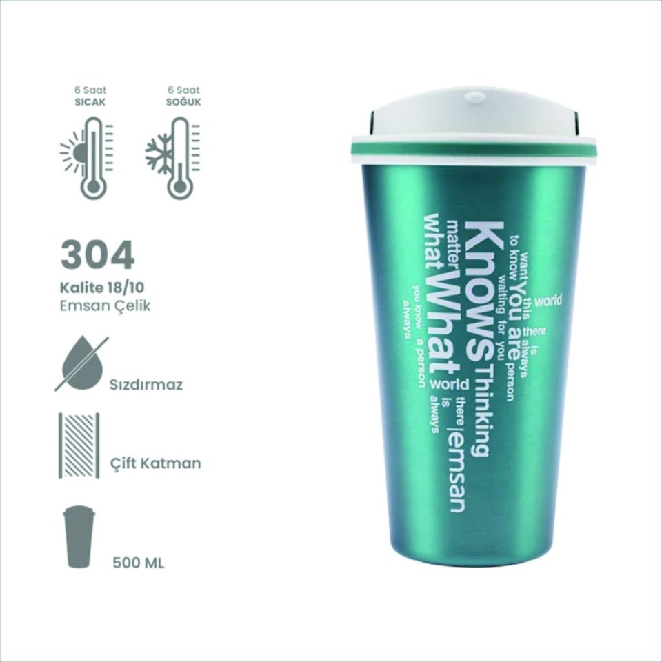 Emsan Smart Yeşil Termos 500 ml
