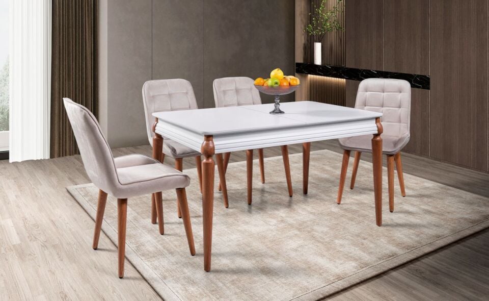 Benin Masa Takımı Ceviz (İstanbul Sandalye)