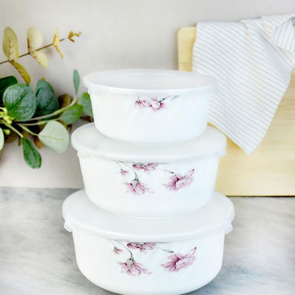 Şener Cam-401147 Paçi-Opal 3Lü Plastik Kapaklı Saklama