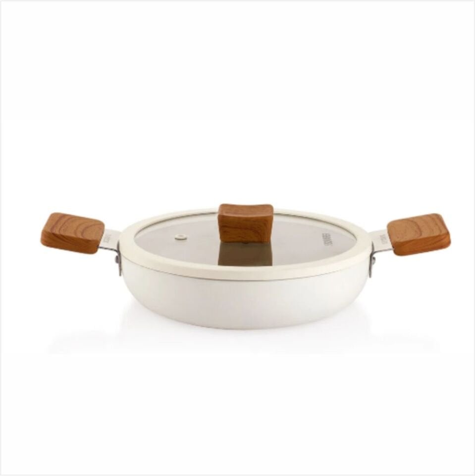 SCHAFER CERAMONİ SERAMİK KAPAKLI SAHAN 22CM -KREM