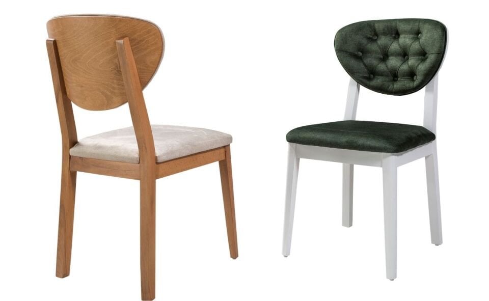 Azemo Defne Sandalye Sırt Capıtone Düz Ayak Denge 020 Krem