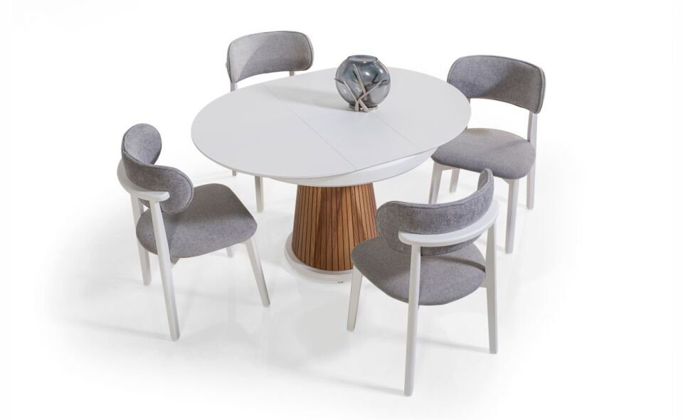 Azemo Stella Masa Beyaz Kasa Beyaz Ayak