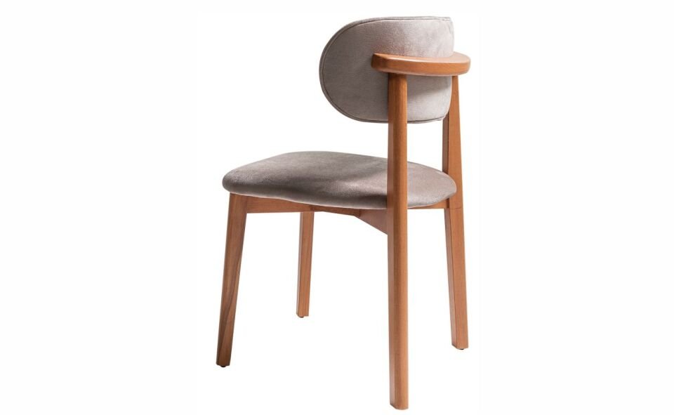 Azemo Palmira Sandalye Düz Ayak Ahşap Ceviz Rosso 07 Gri