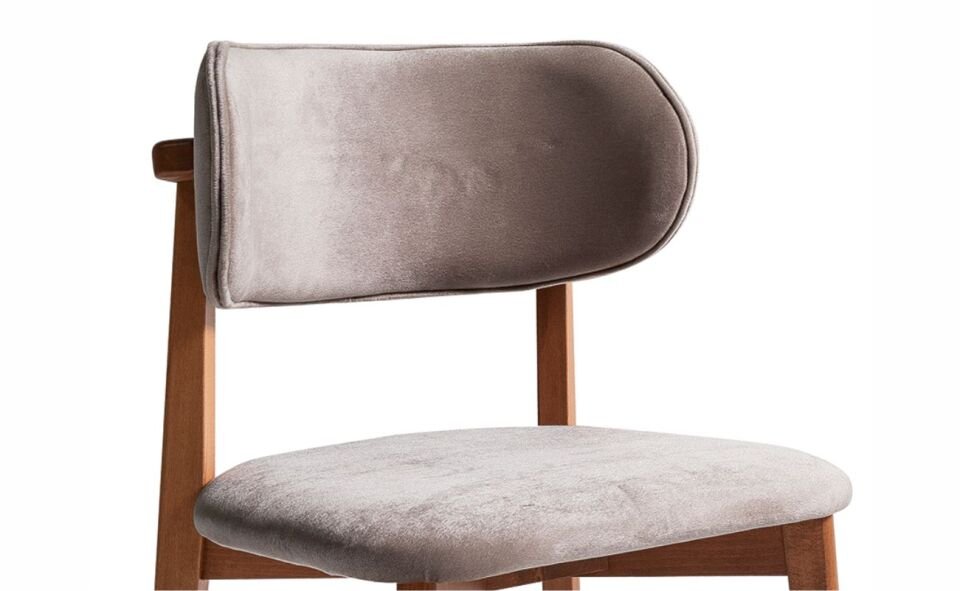 Azemo Palmira Sandalye Düz Ayak Ahşap Ceviz Rosso 07 Gri