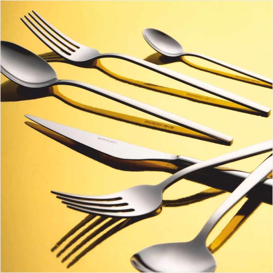 Emsan Evelyn 72 Parça 12 Kişilik Çatal Kaşık Bıçak Takımı Lüks Kutulu