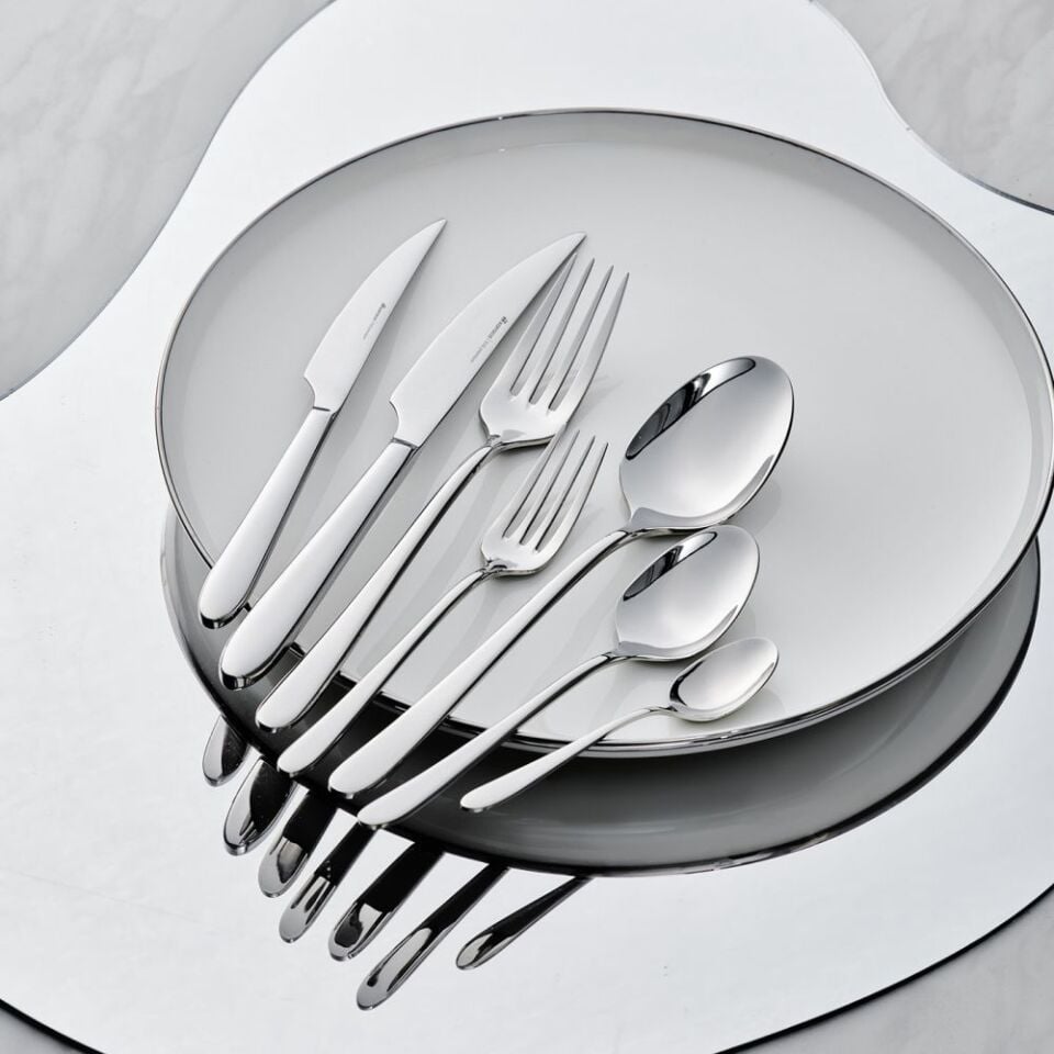 Karaca Elegance Bellamy Platin 12 Kişilik 84 Parça Çatal Kaşık Bıçak Takımı