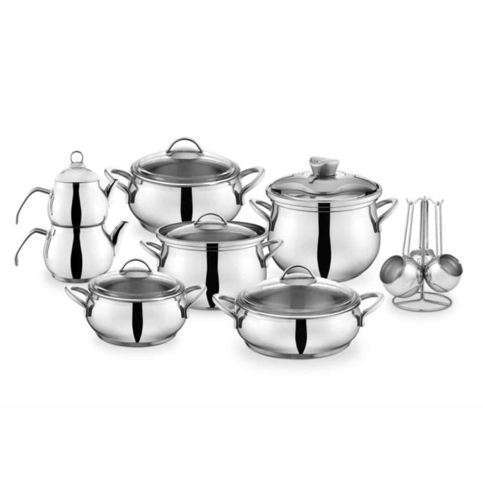 Schafer Alia Çelik Çeyiz Seti 18 Parça-Gümüş