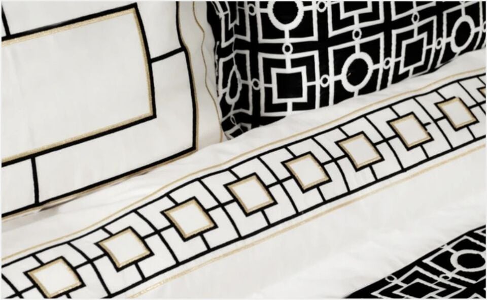 Karaca Home Minerva Siyah Çift Kişilik Nakışlı Düet Set