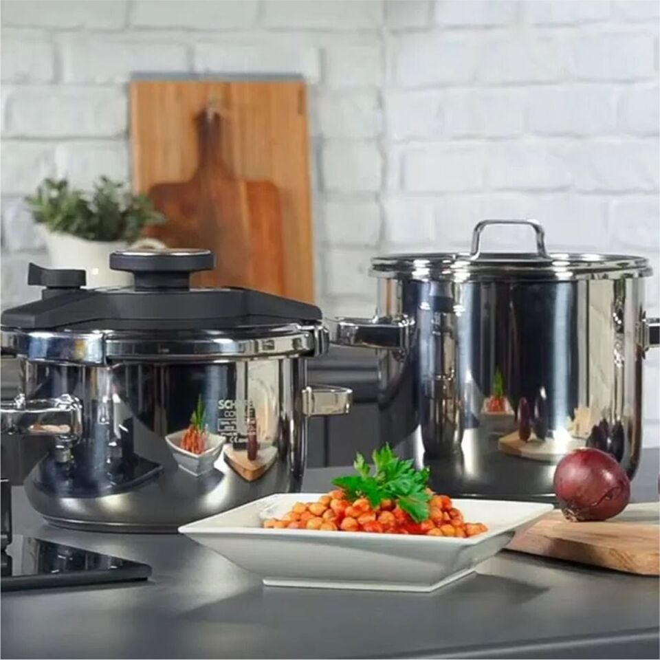 Schafer Compact 4 Parça Düdüklü Tencere Seti 4+6,5 L-Siyah