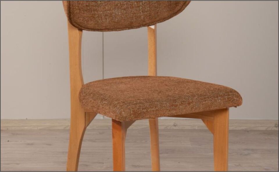 CEMALOĞLU ARDIÇ OVAL AÇILIR ÜST KREM AYAK CEVİZ / GİZA SANDALYE CEVİZ BELLA 15