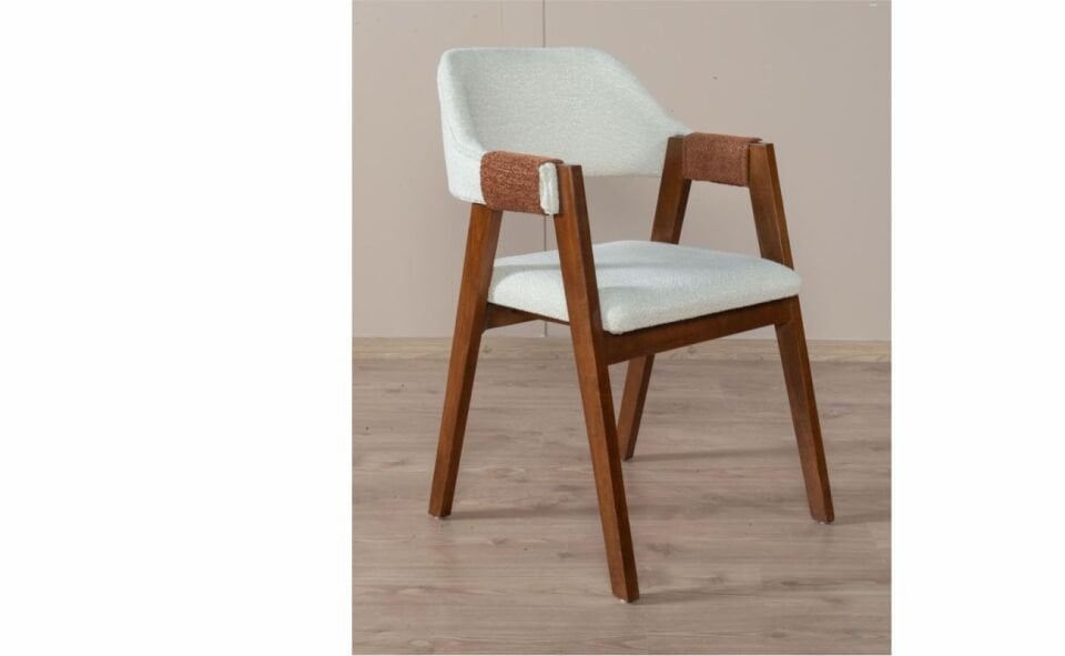 CEMALOĞLU NARİN MASA TRAVERTEN CEVİZ AYAK/ HALAT SANDALYE OSCAR 101