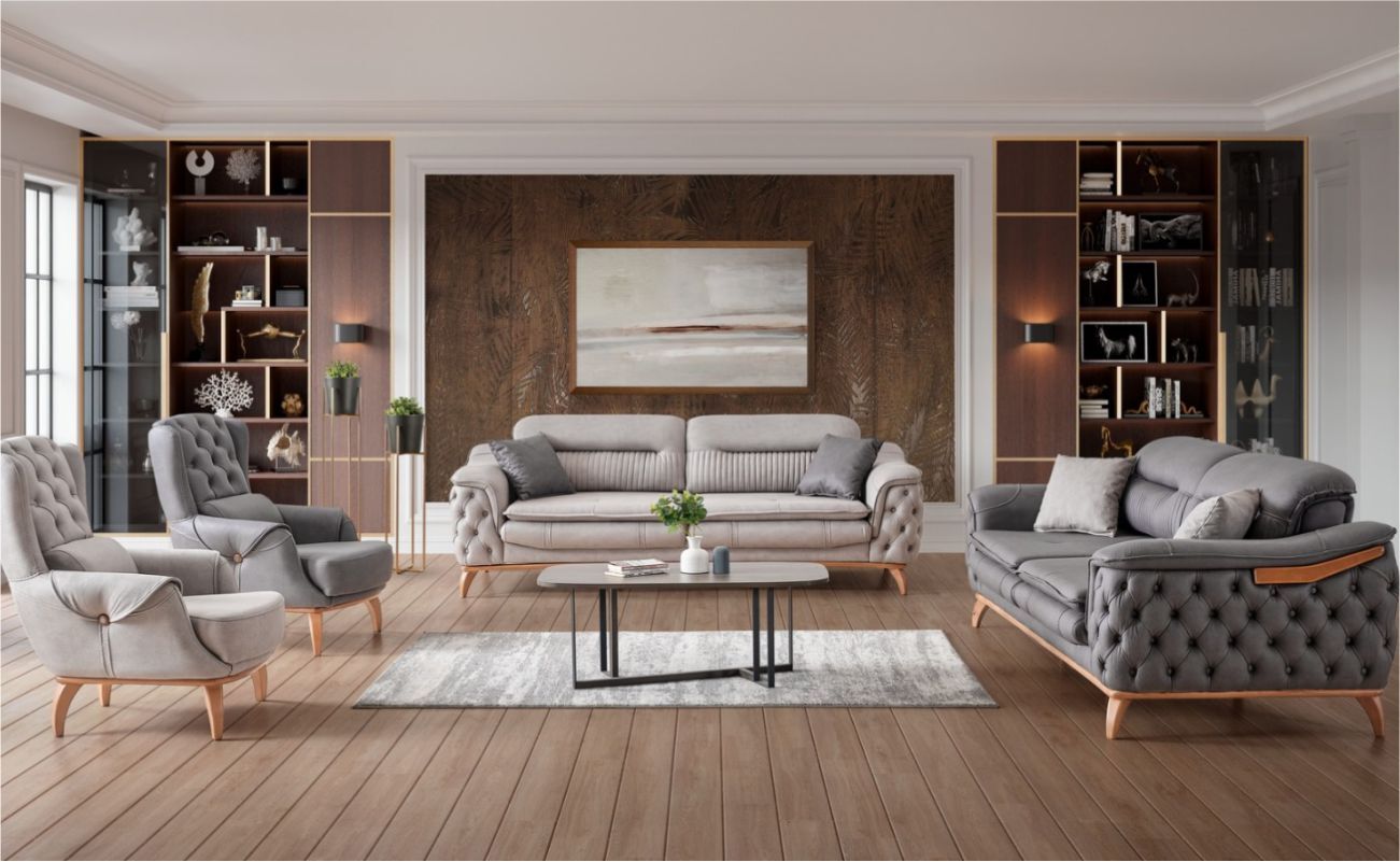 Everest Kod 05 Koltuk Takımı 3+1 Pera Kasa 09 Koyu Gri/ 3+1 Pera Kasa 11 Açık Gri