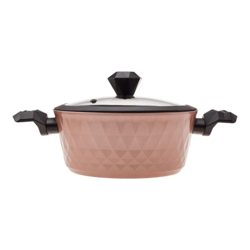 Karaca Biodiamond Antibakteriyel Kulp Rose Gold 7 Parça İndüksiyon Tabanlı Tencere Seti