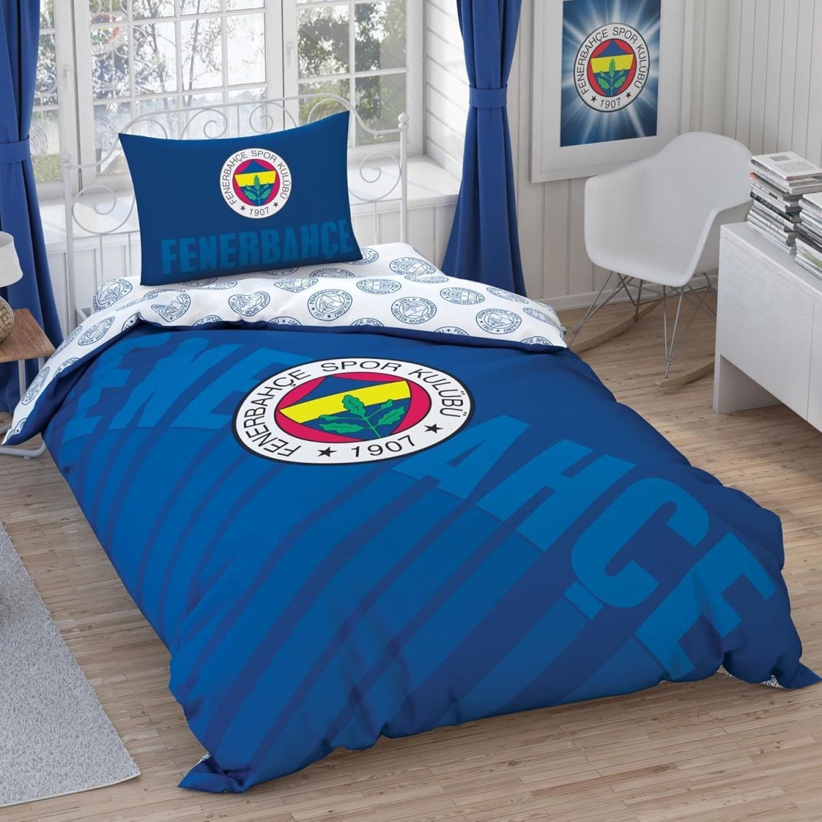 Taç Lisanslı Brf Nevresim Takımı Fenerbahçe Lacivert Logo