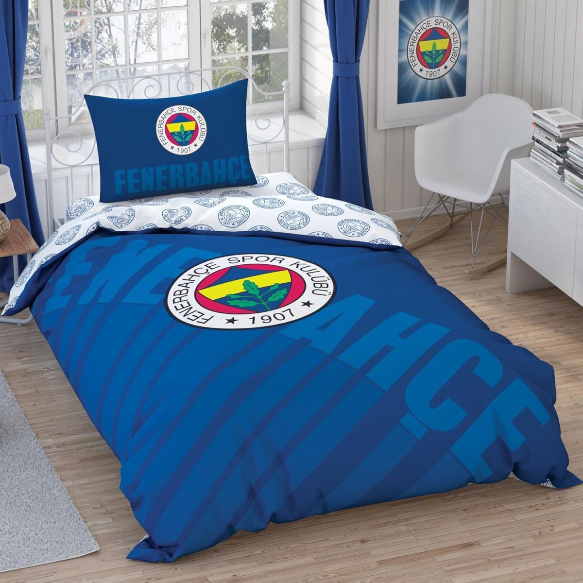 Taç Lisanslı Brf Nevresim Takımı Fenerbahçe Lacivert Logo