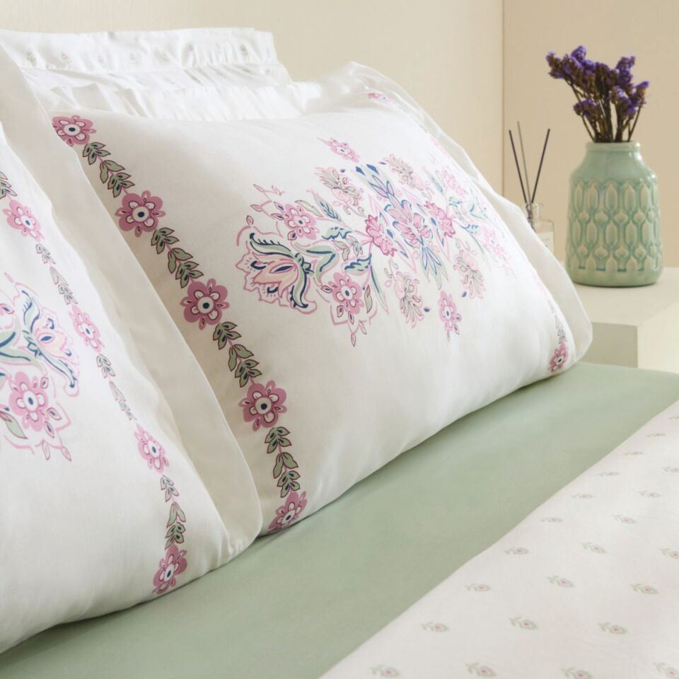 Karaca Home Arney %100 Pamuk Çift Kişilik Nevresim Takımı Pembe