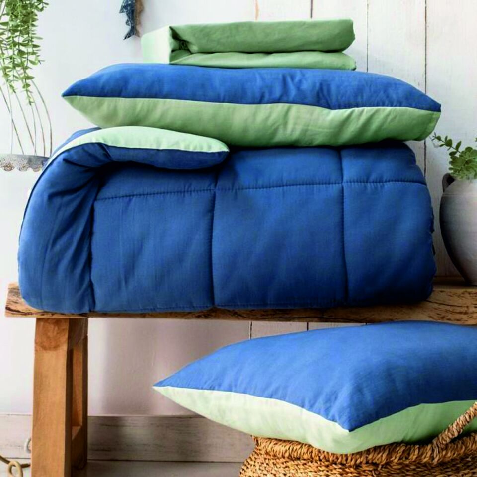 Schafer Home Softy Comfort Yorgan Seti 4 Parça-İndigo/Su Yeşili