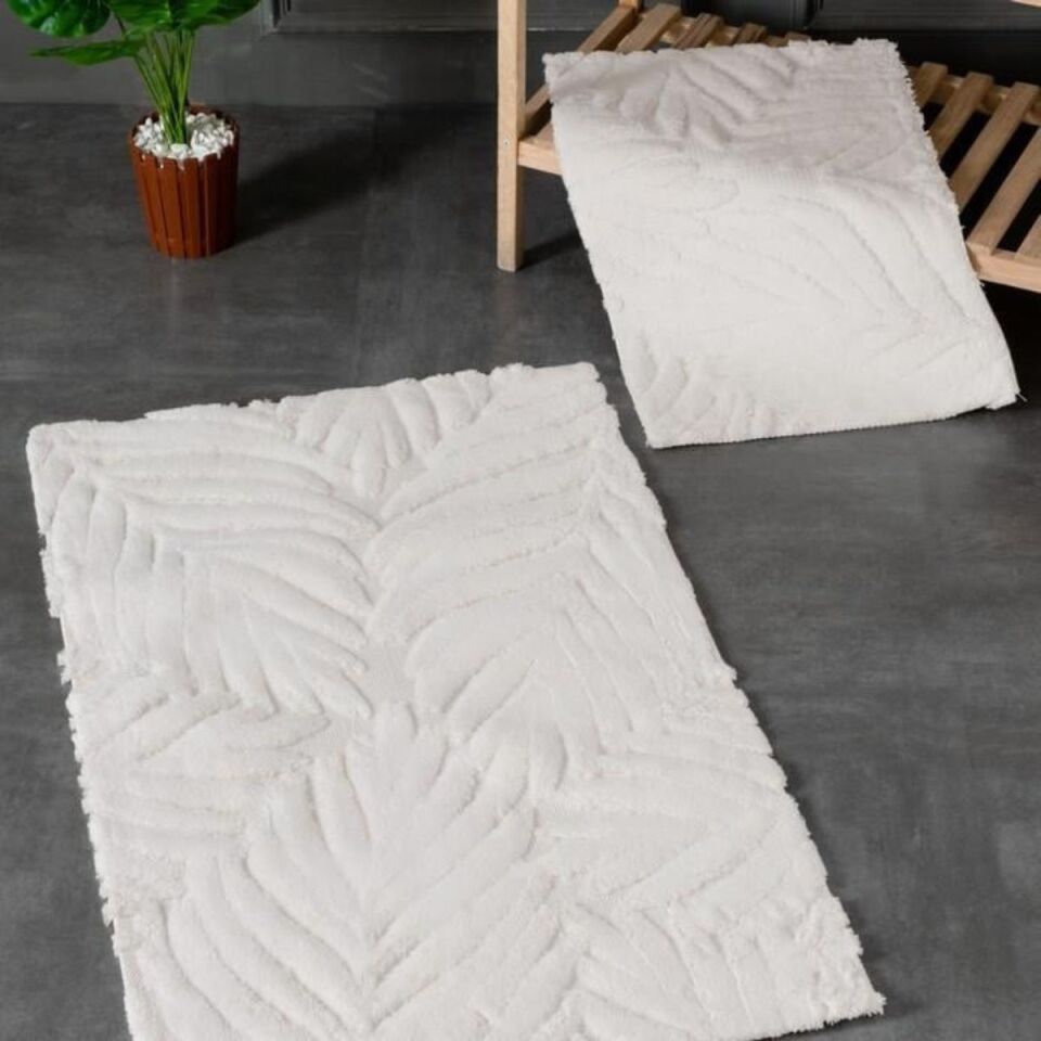 Schafer Home Marla Pamuk 2 li Banyo Paspası-Krem