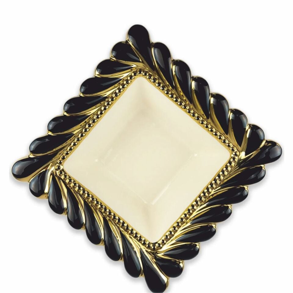 REKABET GBO 189 CALLAVİ KARE SALATA KASE 29 CM SİYAH GOLD