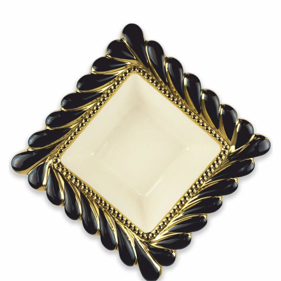 REKABET GBO 189 CALLAVİ KARE SALATA KASE 29 CM SİYAH GOLD