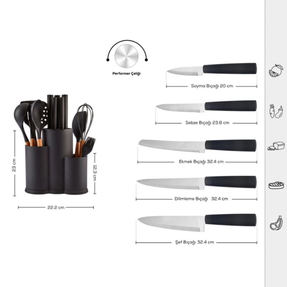 Karaca Burby Wood 14 Parça Servis ve Bıçak Seti